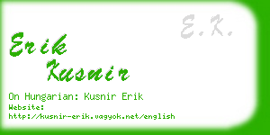 erik kusnir business card